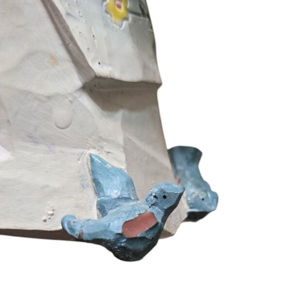 Angel Figurine Feeding Blue Birds Bluebirds Wire Wings AS IS - Picture 7 of 16